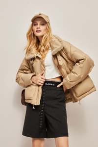 New Women's Loose Casual Stand Collar Down Jacket