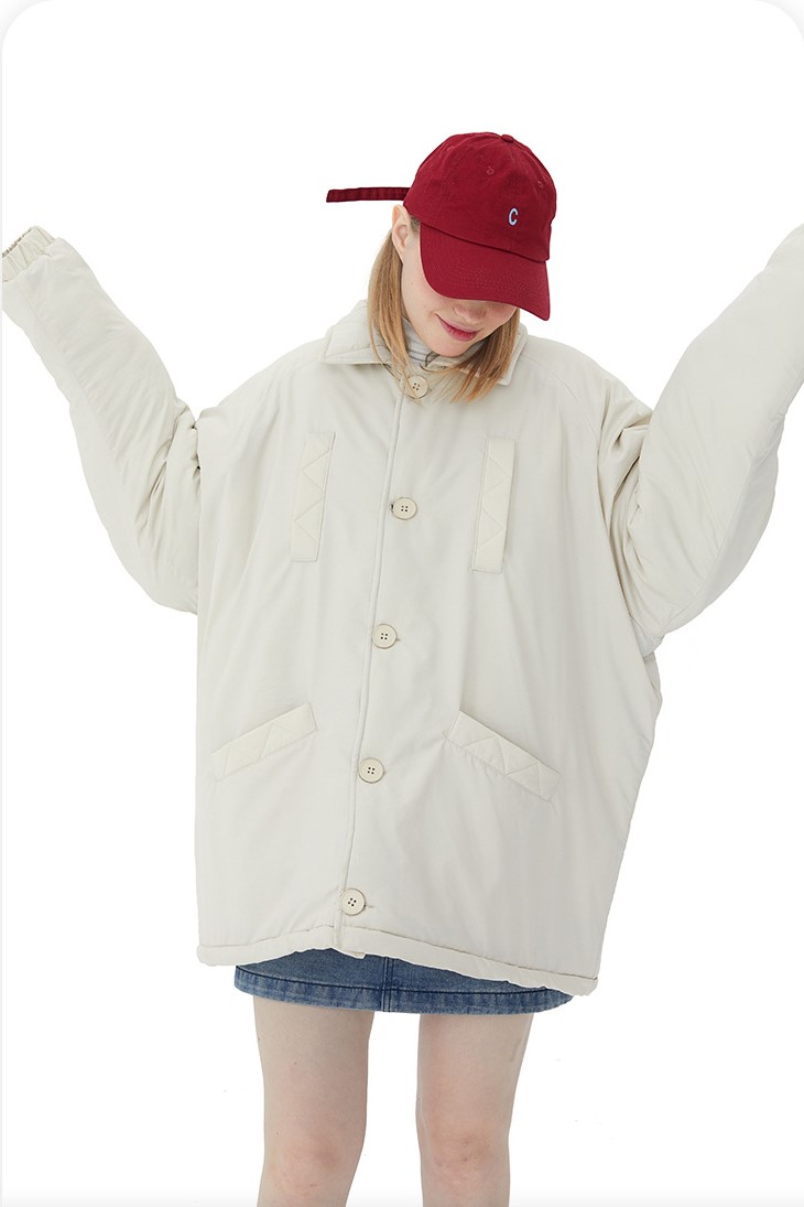 Extremely Simple Cotton Padded Jacket