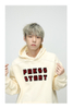 Alphabet Printed Plush Hooded Pullover for Couples