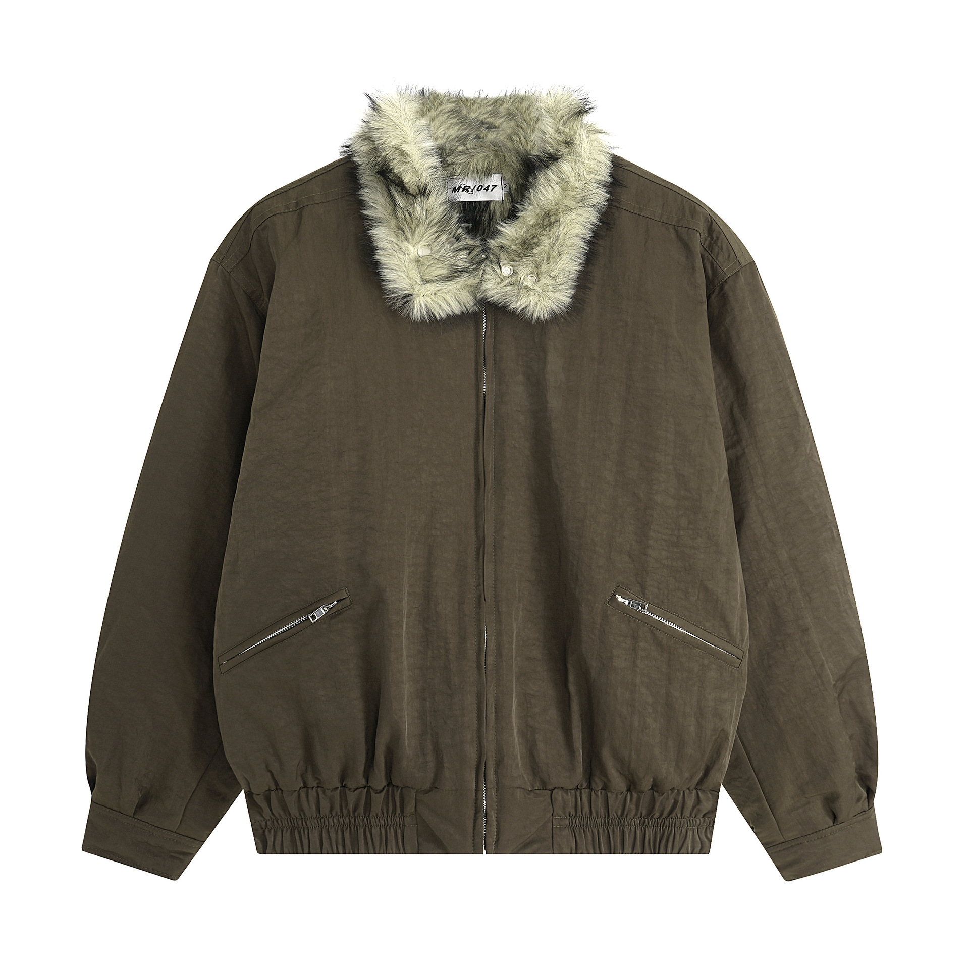 Short-sleeved Thick Down Jacket with A Fur Collar