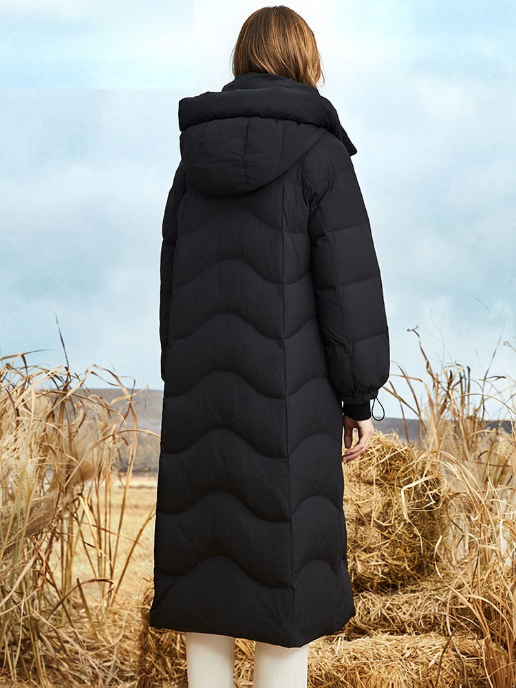 Long-sleeved Warm Down Jacket with A Large Pocket