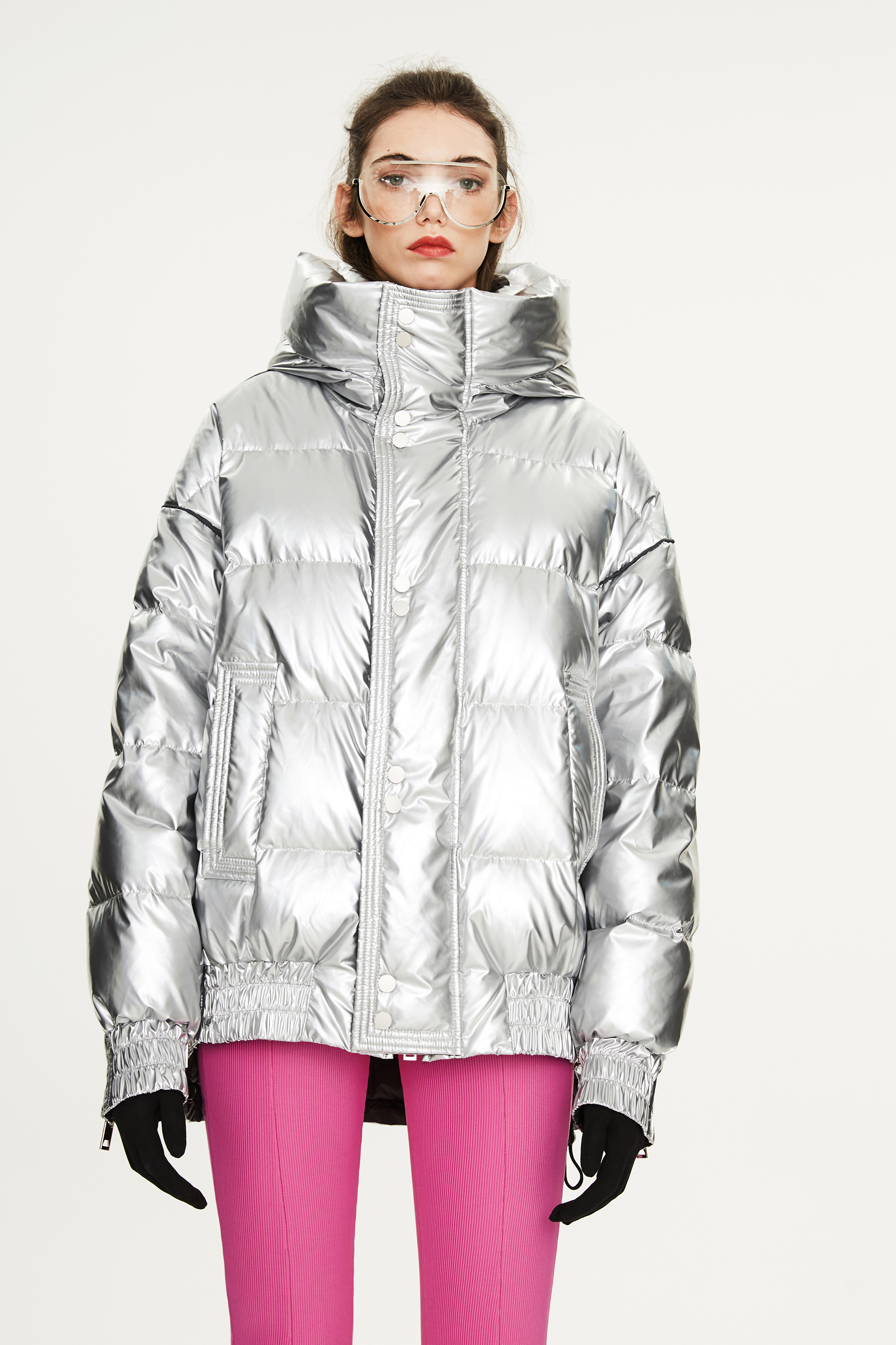 Women's Laser Shiny Thickened Loose Medium-length Down Jacket