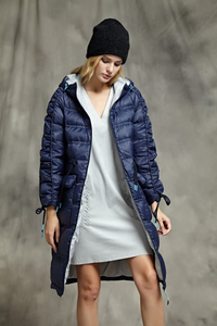 Hooded Mid-length Thickened White Goose Down Down Jacket