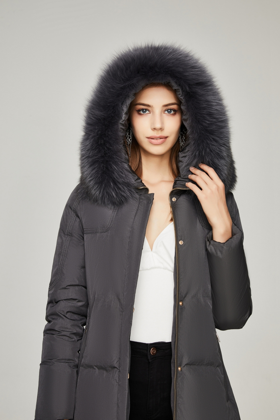 Women's Thickened Windproof Hooded Down Jacket