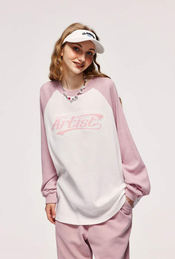 Embroidered Letter Hoodie with Patchwork
