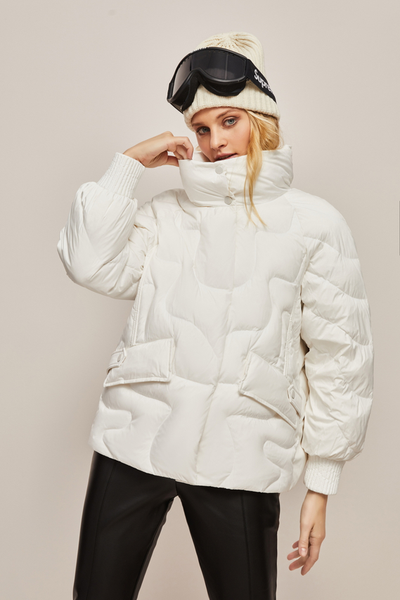 New Thickened Waistband Women's Down Jacket White