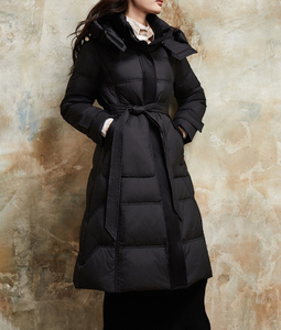 Winter Long Fitted Hooded Down Jacket