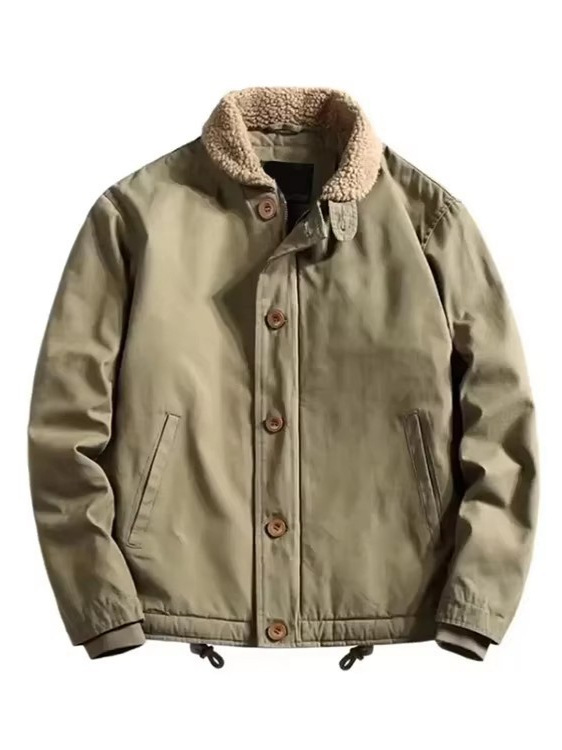 Men's Short Coat with A Fur Collar