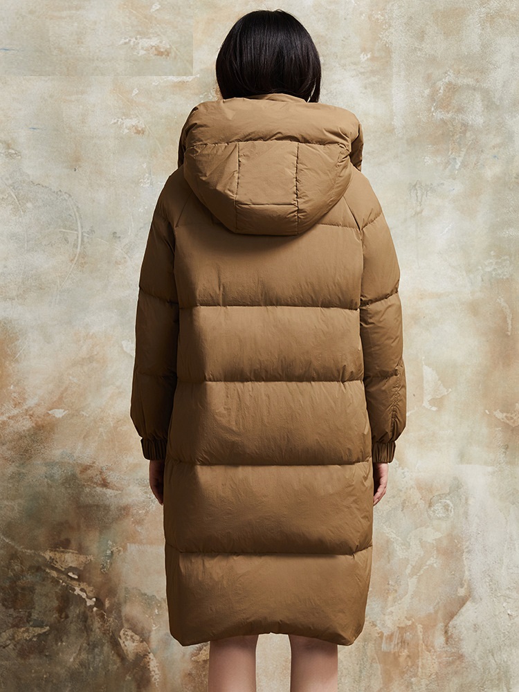 Long Down Jacket with Extra Padding And Fleece Lining.