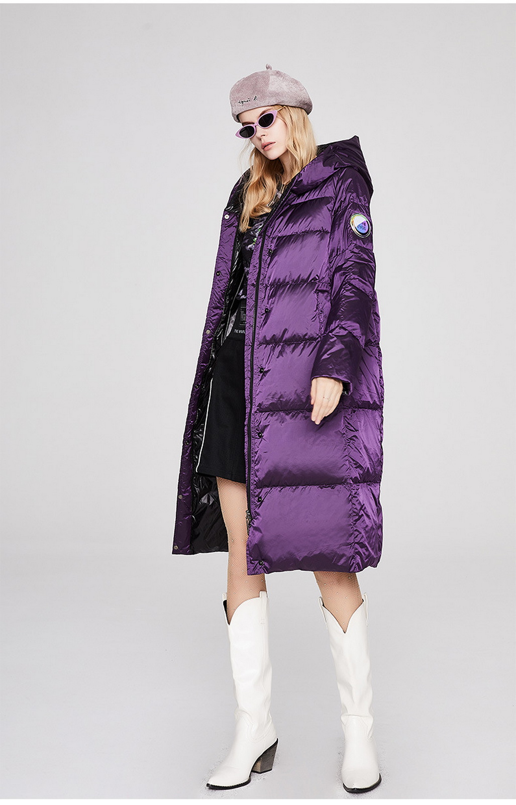 Thickened Medium Length Shiny Down Jacket