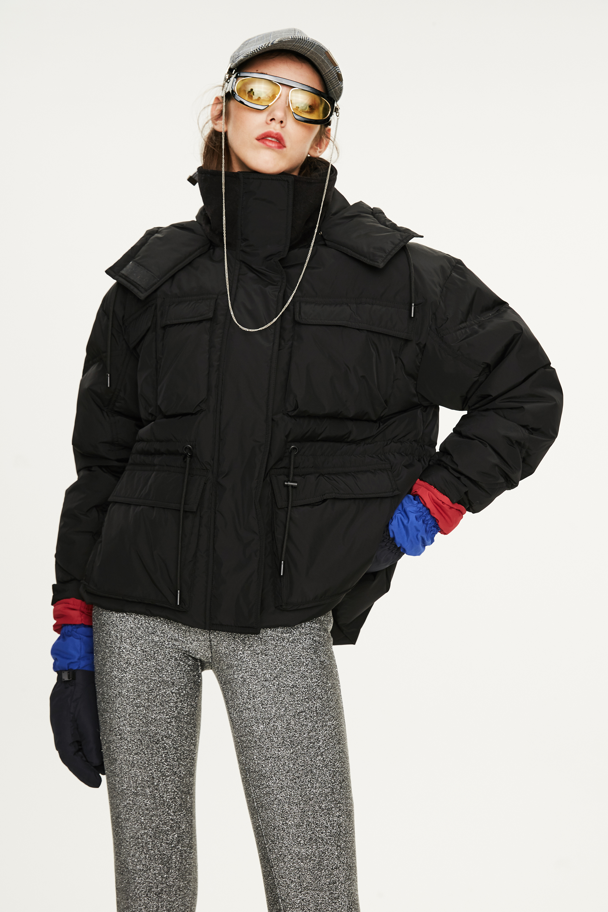 Women's Hooded Workwear Medium-length Down Jacket