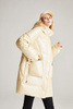 Ladies Long thickened and fleece white duck down jacket