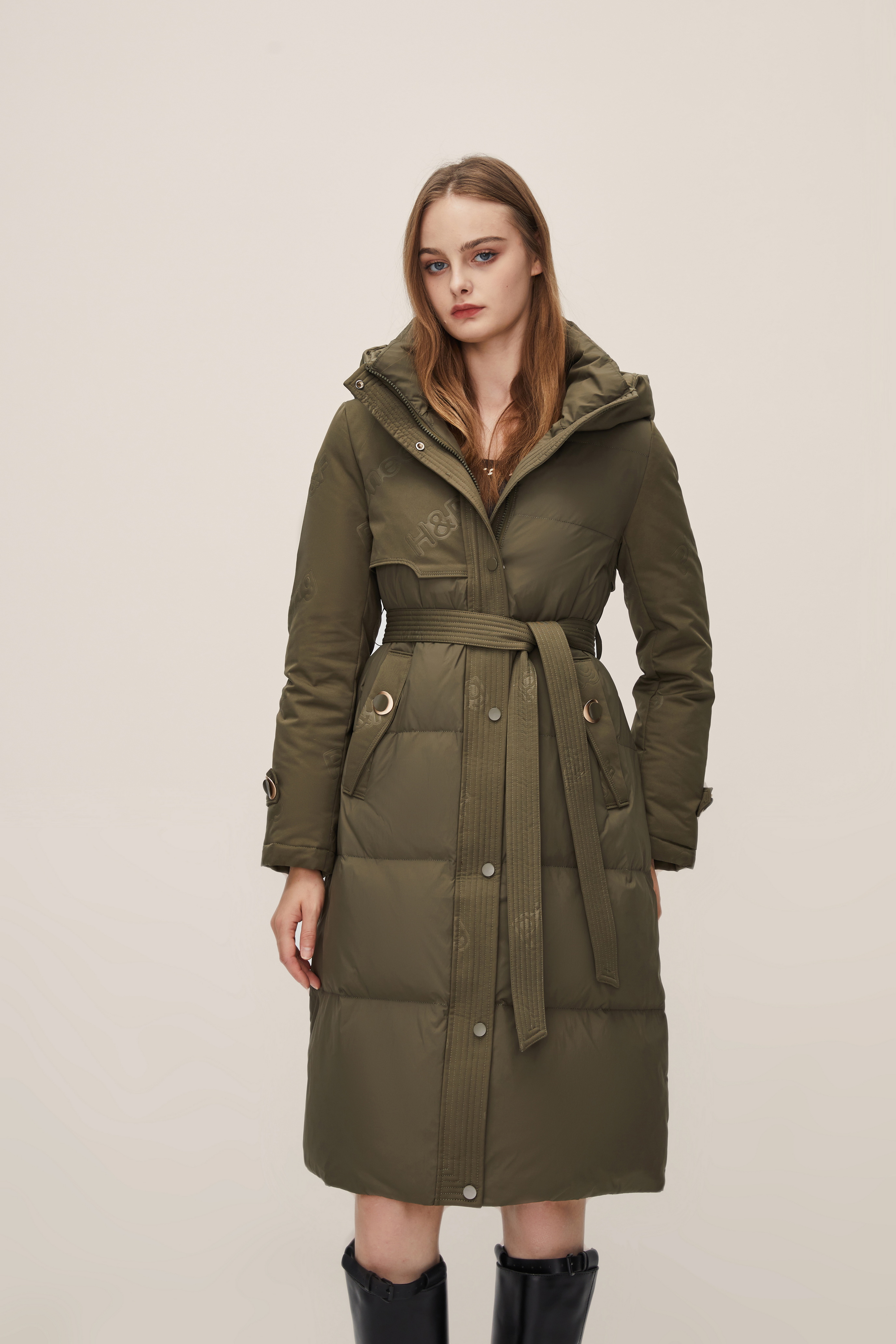 Green Long And Thicked Fashionable Down Jacket 