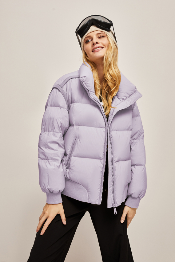 New Thickened Waistband Women's Down Jacket Purple