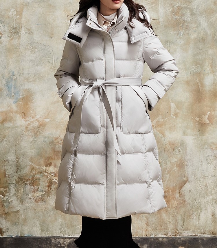 Winter Long Fitted Hooded Down Jacket