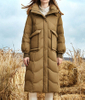 Long-sleeved Warm Down Jacket with A Large Pocket