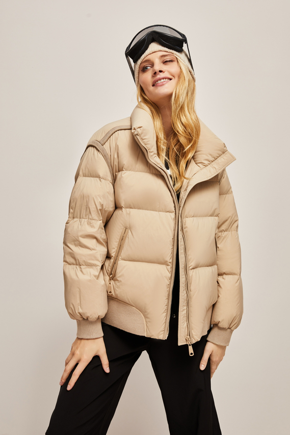 New Thickened Waistband Women's Down Jacket Brown