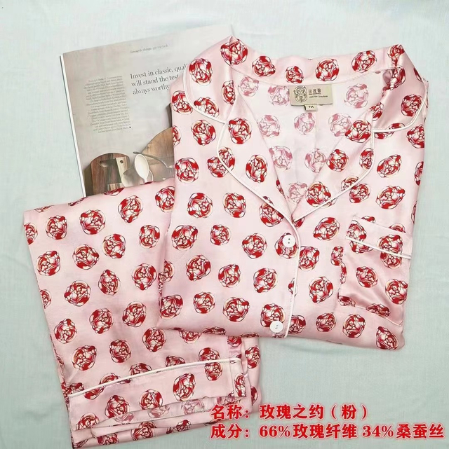 Rose fabric with print for sleep wear 