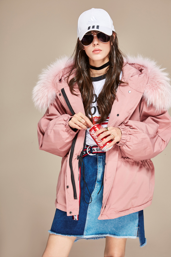 Thickened Medium Length Shiny Down Jacket