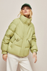 Fashion Down Jacket Women's Detachable Sleeves Green