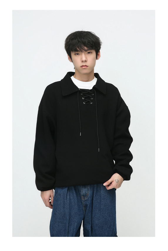 Korean Minimalist And Lazy Style Solid Color Loose Casual Hoodie