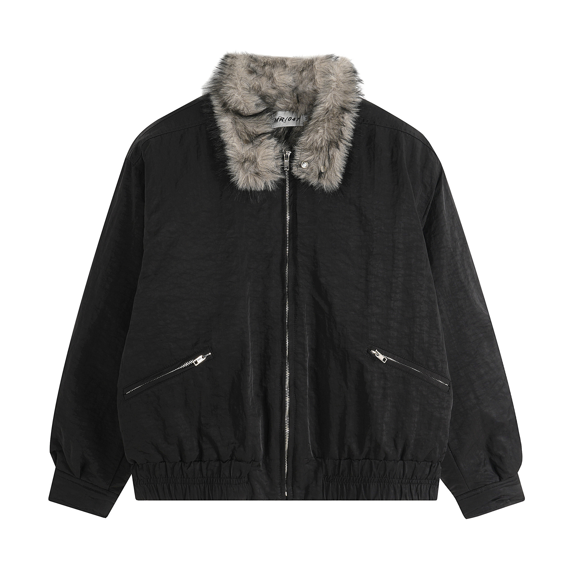 Short-sleeved Thick Down Jacket with A Fur Collar