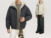 Men's Short Coat with Long Fur Trim