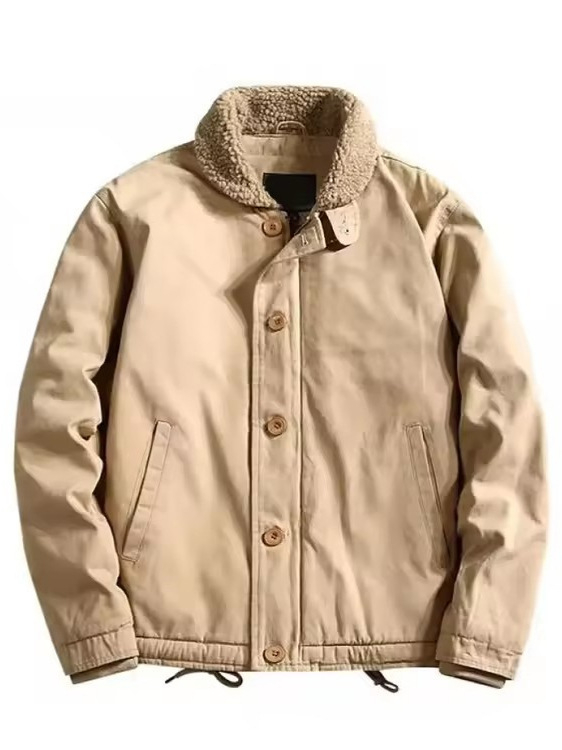 Men's Short Coat with A Fur Collar