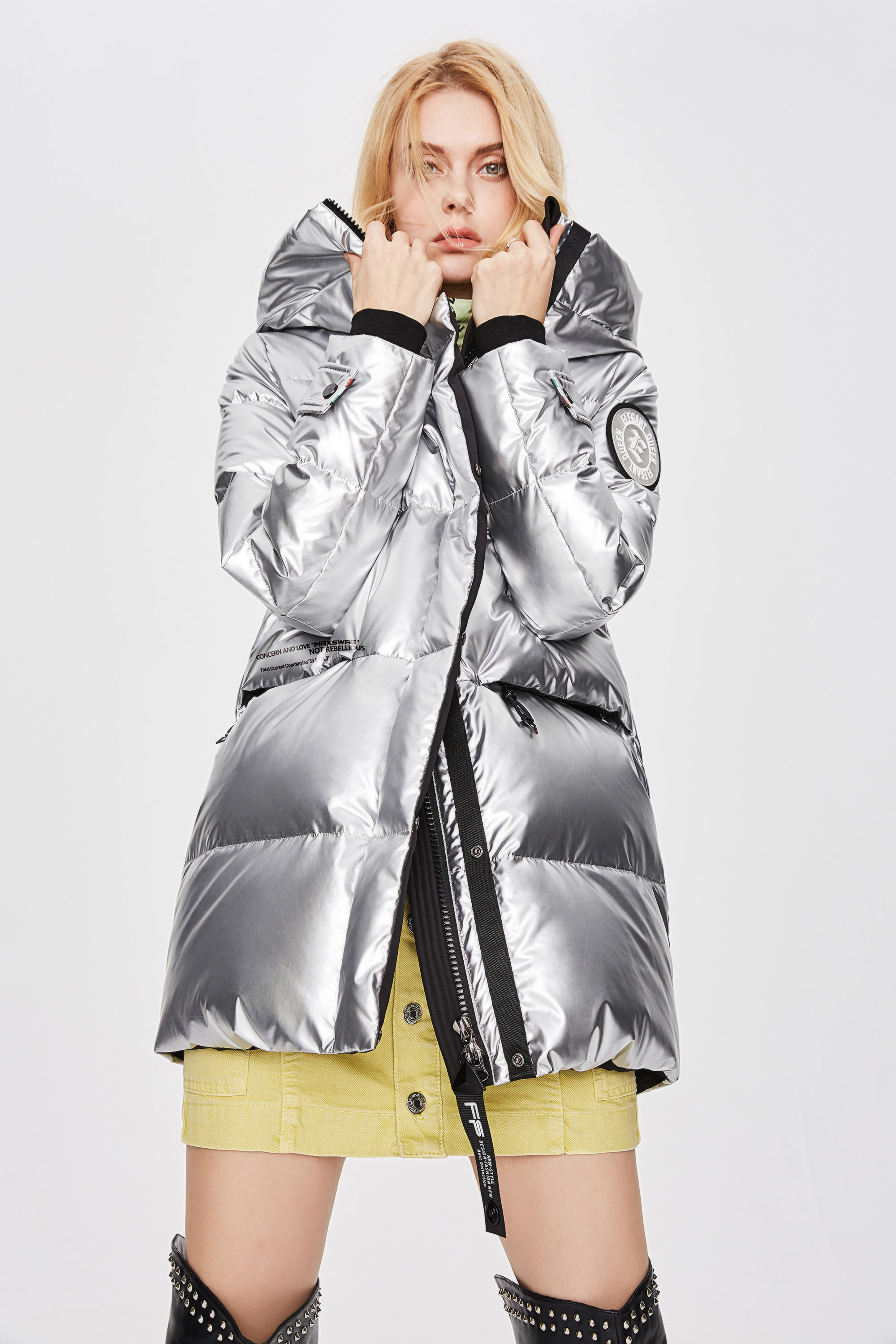 New Style Silver Long Thickened Down Jacket in Winter
