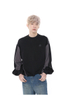 American Retro Contrasting Round Neck Pullover Loose Casual Hoodie