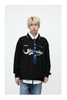European And American Hip-hop Letter Printed Sporty Style Thin Fleece Hoodie
