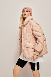 New Thickened Waistband Women's Down Jacket Pink