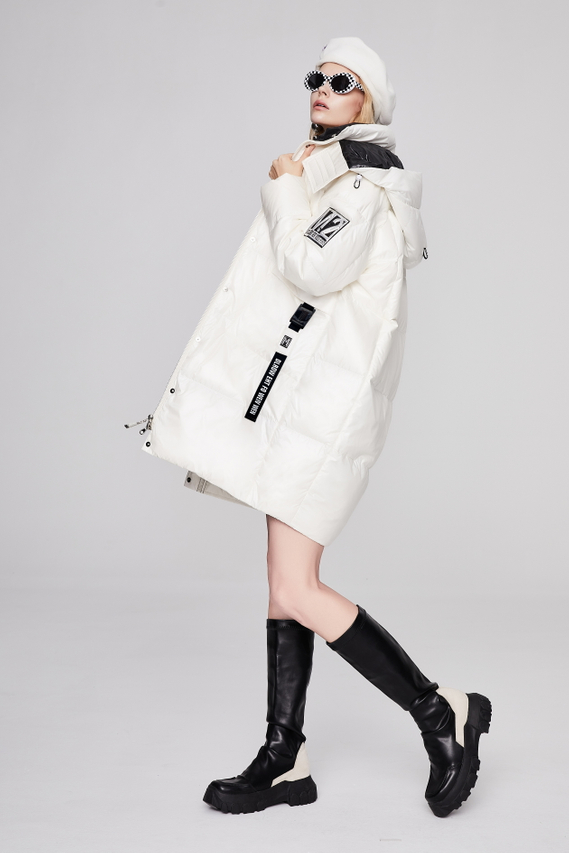 Women's Thickened Windproof Hooded Down Jacket