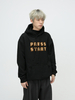 Alphabet Printed Plush Hooded Pullover for Couples
