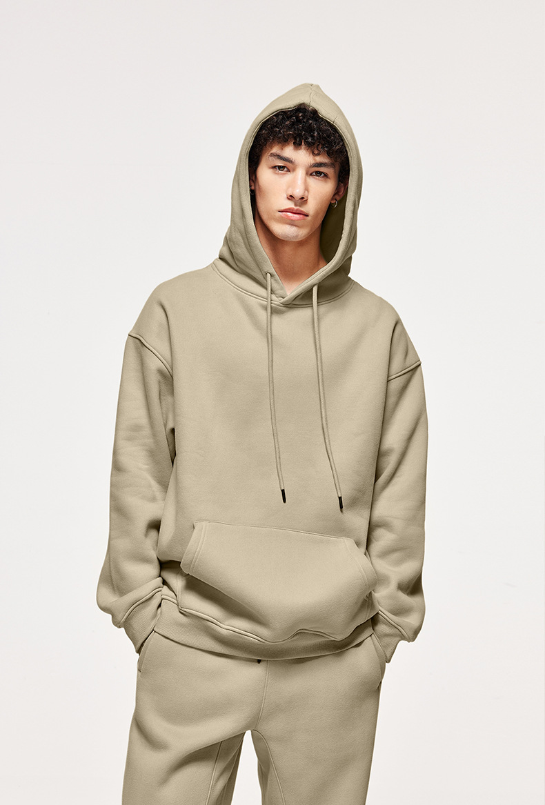 Velvet and thick hooded solid color hoodie