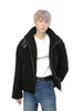 Standing Collar Lamb Cashmere Jacket, Men's Thickened Loose Cotton Jacket