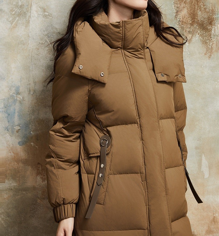 Long Down Jacket with Extra Padding And Fleece Lining.