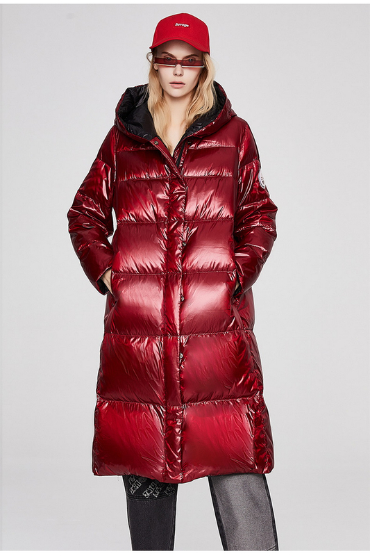 Thickened Medium Length Shiny Down Jacket