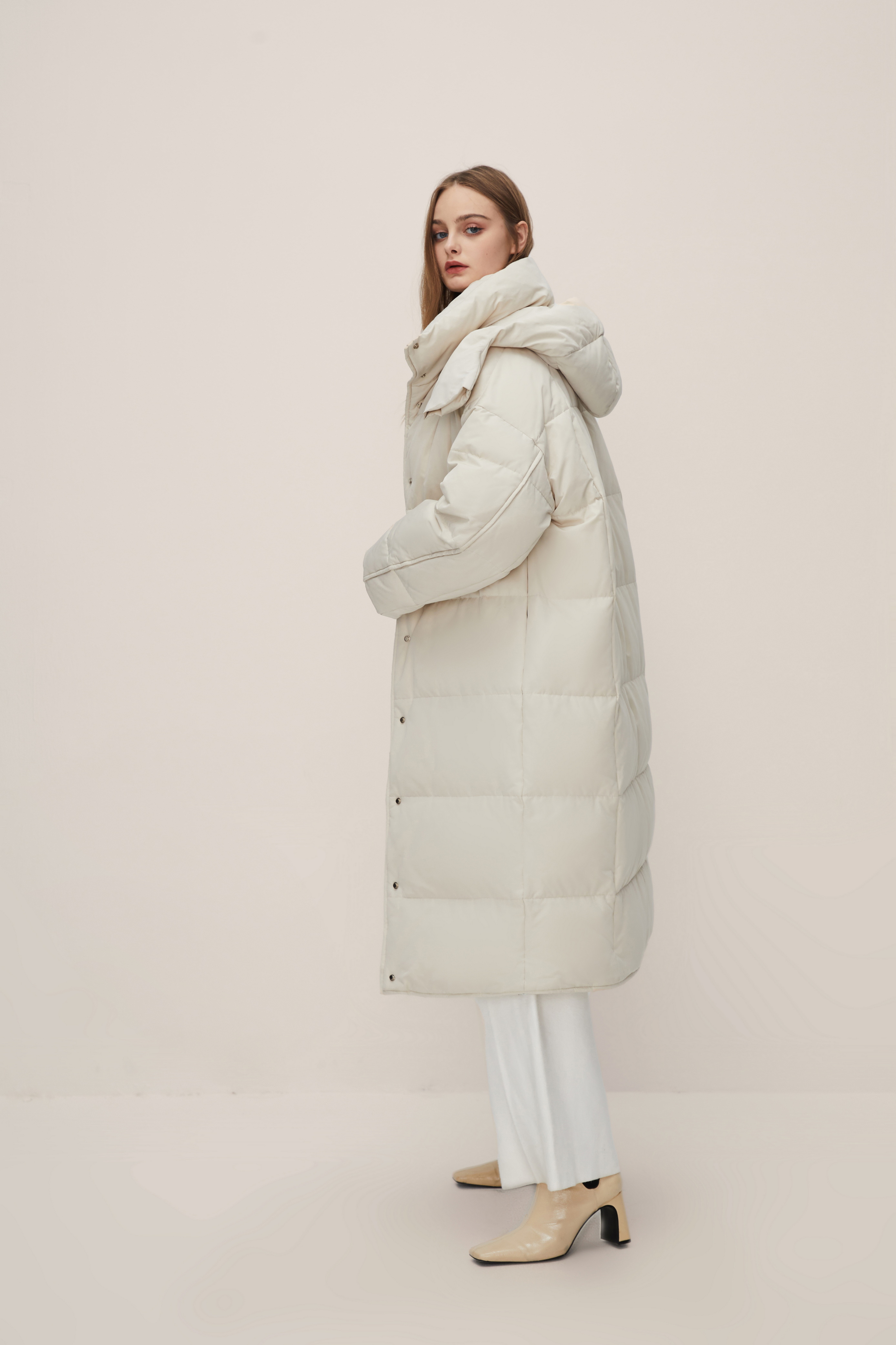 Long Loose And Thick Hooded Down Jacket