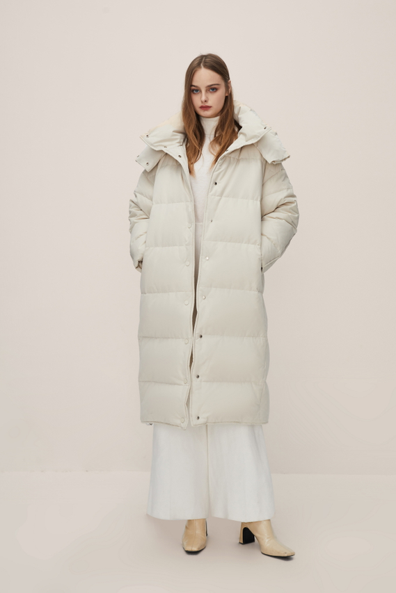 Long Loose And Thick Hooded Down Jacket
