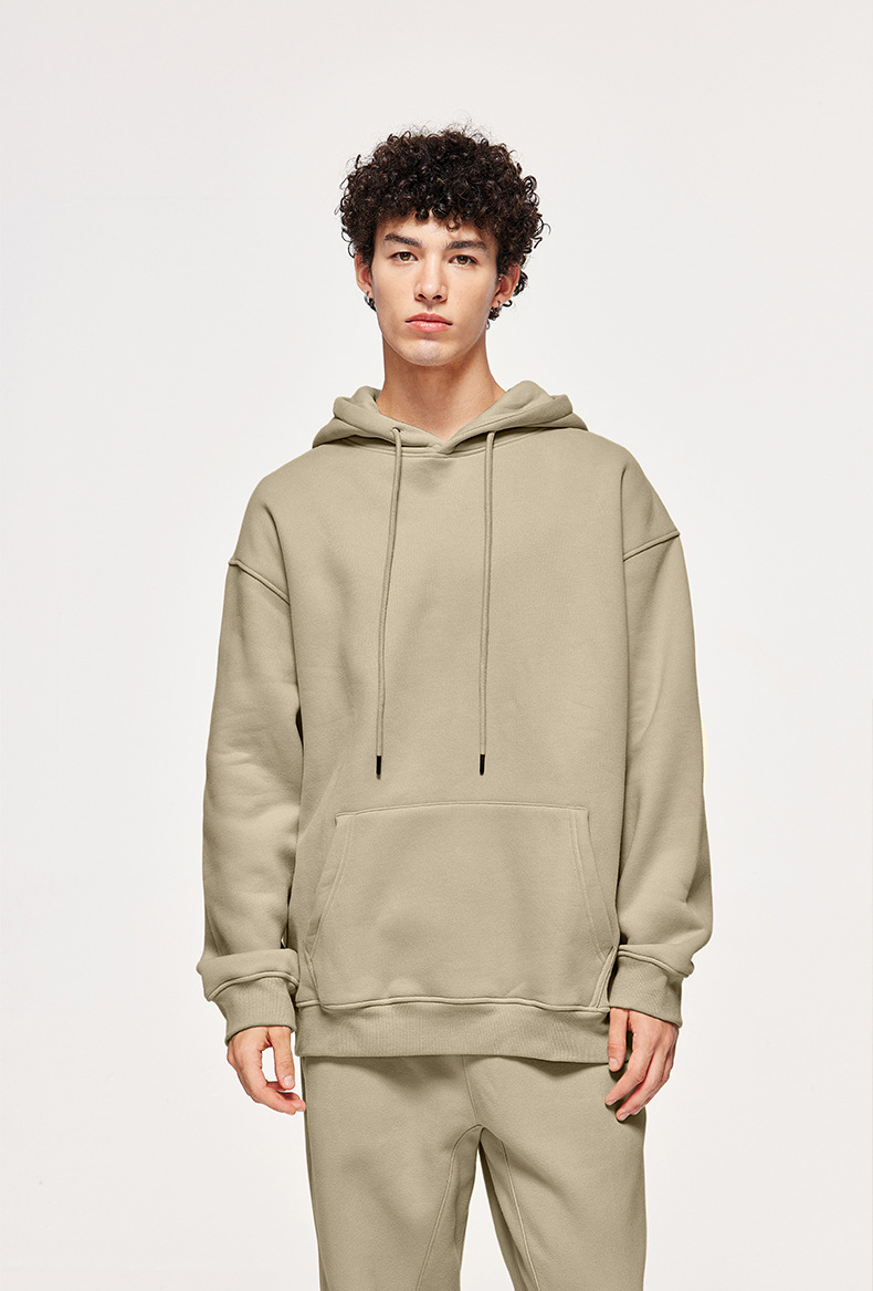 Velvet and thick hooded solid color hoodie
